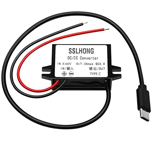 SSLHONG DC 8-60 V auf 5 V 3 A 15 W QC3.0 Typ-C USB-Ausgangskonverter Step Down Spannungsregler Power Module Ladegerät von SSLHONG