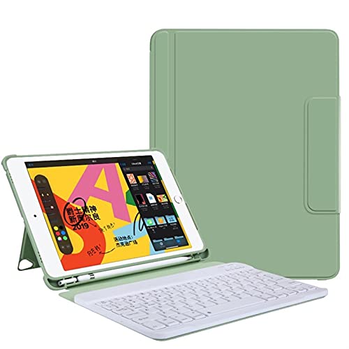 SSLQYLEE Für iPad Case drahtlose Bluetooth Tastaturabdeckung mit Stiftschlitz 9,7 Zoll Magnetständerabdeckung (Farbe: Green White) von SSLQYLEE