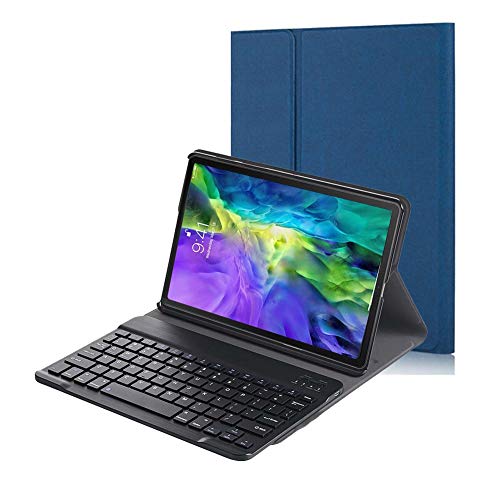 SSLQYLEE Tasche für iPad Air 4 10.9 2020, drahtlose Tastatur-Tablettenschutz-Schutzhülle Stoßfest Ständerabdeckung mit Bleistiftschlitz for iPad Air 4 10.9ch (Farbe : Blau) von SSLQYLEE