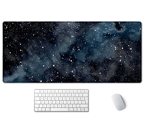 SSOIU Erweitertes Gaming-Mauspad (90.2x39.9 cm) Dark Starry Deep Space Schreibtischunterlage, Schreibtischunterlage für Zuhause, Büro, Galaxy-Schreibtischunterlage, niedliche Schreibtischunterlage von SSOIU