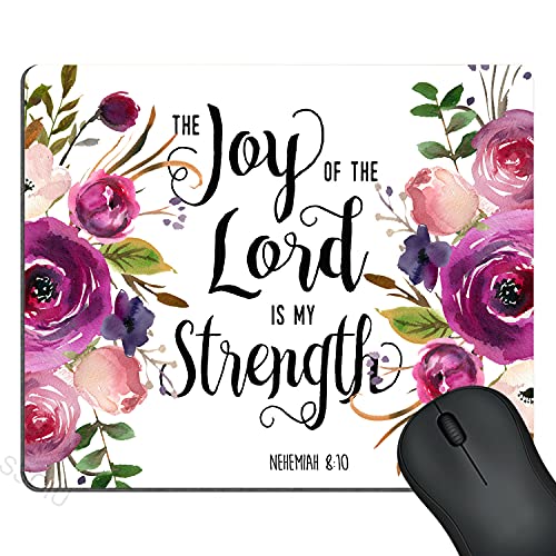 SSOIU Mauspad mit Bibelvers und Zitaten, "Joy of The Lord is My Strength", Computer-Mauspad, 240 x 200 x 3 mm SSOIU Mauspad mit Bibelvers und Zitaten, "Joy of The Lord is My Strength", Computer-Mauspad, 240 x 200 x 3 mm von SSOIU