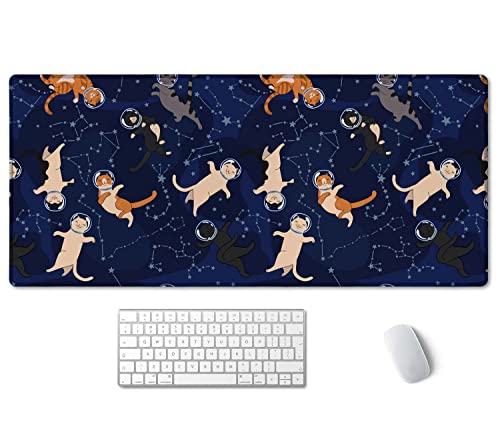 SSOIU Space Cats and Constellations Desk Mat, Cute Desk Pad, Extra Large Desk Mat, Desk Mat Cute, Extended Mouse Pad, Cat Cute Mouse Pad, Extended Mouse Pad, XXL Gaming Mouse Pads 90,2 x 39,9 cm von SSOIU