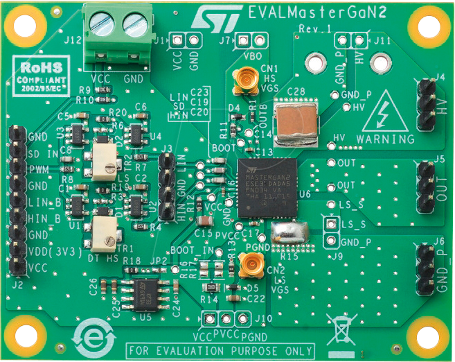 EVALMASTERGAN2 - Demonstrationsboard für MASTERGAN2, 650 V GaN HEMTs EVALMASTERGAN2 - Demonstrationsboard für MASTERGAN2, 650 V GaN HEMTs von STMICROELECTRONICS