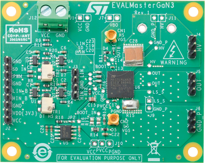EVALMASTERGAN3 - Demonstrationsboard für MASTERGAN3, 650 V GaN HEMTs EVALMASTERGAN3 - Demonstrationsboard für MASTERGAN3, 650 V GaN HEMTs von STMICROELECTRONICS