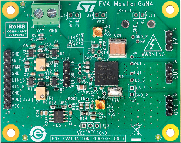 EVALMASTERGAN4 - Demonstrationsboard für MASTERGAN4, 650 V GaN HEMTs von ST MICROELECTRONICS