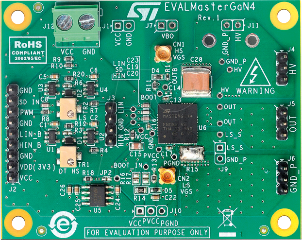 EVALMASTERGAN4 - Demonstrationsboard für MASTERGAN4, 650 V GaN HEMTs EVALMASTERGAN4 - Demonstrationsboard für MASTERGAN4, 650 V GaN HEMTs von STMICROELECTRONICS