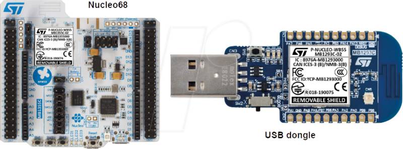 P-NUCLEO-WB55 - Nucleo-68, STM32WB55-Development-Kit, Bluetooth 5 inkl. USB dong von ST MICROELECTRONICS