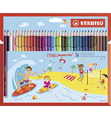 Aquarell-Buntstift - STABILO aquacolor - 36er Pack - mit 36 verschiedenen Farben von STABILO