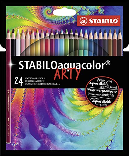 Aquarell-Buntstift - STABILO aquacolor - ARTY - 24er Pack - mit 24 verschiedenen Farben von STABILO