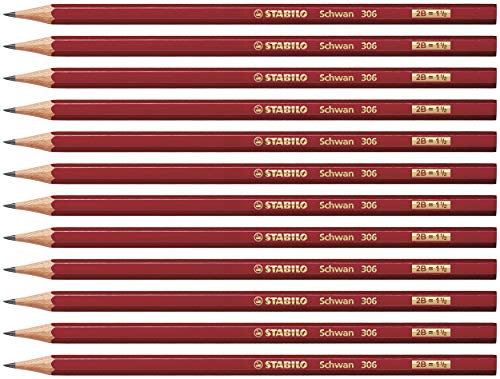 Bleistift - STABILO Schwan in rot - Härtegrad 2B - 12er Pack von STABILO