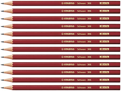 STABILO - Bleistift - Schwan in rot - Härtegrad 2B - 12er Pack von STABILO