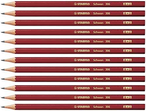 Bleistift - STABILO Schwan in rot - Härtegrad B - 12er Pack von STABILO
