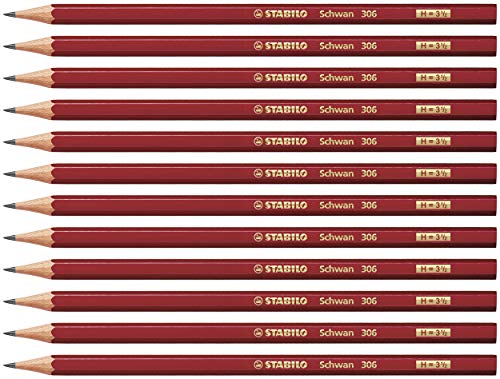 Bleistift - STABILO Schwan in rot - Härtegrad H - 12er Pack von STABILO