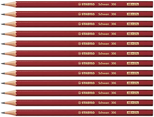 Bleistift - STABILO Schwan in rot - Härtegrad HB - 12er Pack von STABILO