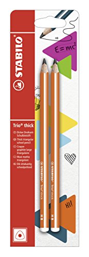 Bleistift - STABILO Trio dick in orange - 2er Pack - Härtegrad 2B von STABILO