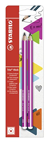 Bleistift - STABILO Trio dick in pink - 2er Pack - Härtegrad HB von STABILO