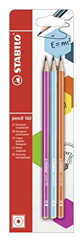 Bleistift - STABILO pencil 160 in pink, blau, orange - 3er Pack - Härtegrad HB von STABILO