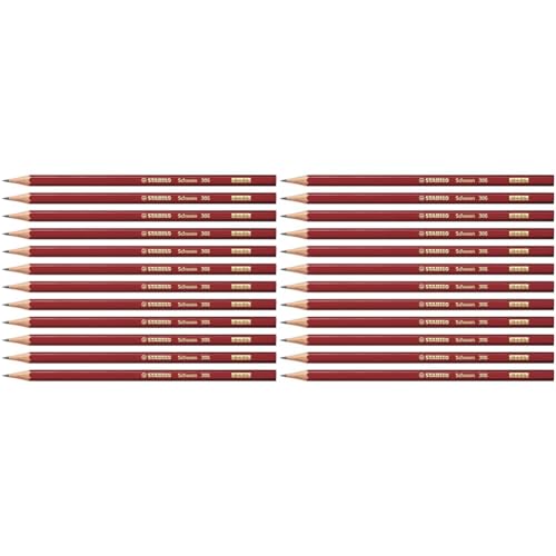 STABILO - Bleistift mit Radierer - Swano - Härtegrad H 12er Pack Bundle 2x 12er Pack von STABILO