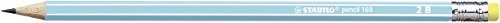 Bleistift mit Radiergummi - STABILO pencil 160 in blau - Einzelstift - Härtegrad 2B von STABILO