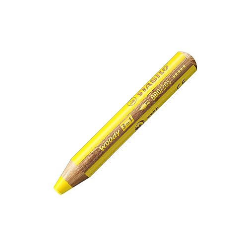 Buntstift, Wasserfarbe & Wachsmalkreide - STABILO woody 3 in 1 - Einzelstift - gelb von STABILO