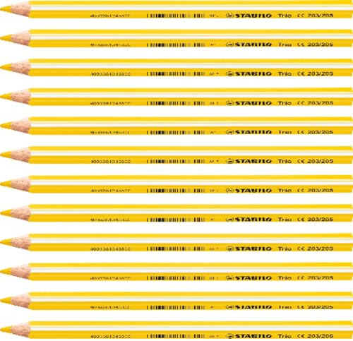 STABILO - Dreikant-Buntstift - Trio dick - 12er Pack - gelb von STABILO