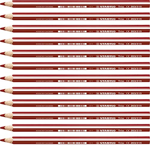 Dreikant-Buntstift - STABILO Trio dick - 12er Pack - kirschrot von STABILO