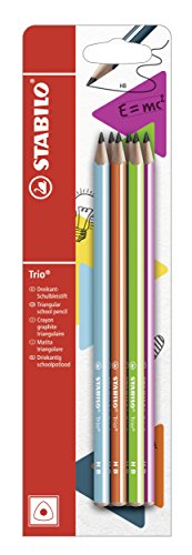 Dreikant-Schulbleistift - STABILO Trio Bleistift in 6 verschiedenen Farben - 6er Pack - Härtegrad HB von STABILO
