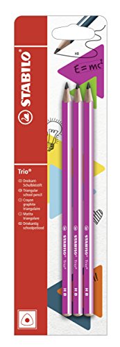 Dreikant-Schulbleistift - STABILO Trio Bleistift in pink - 3er Pack - Härtegrad HB von STABILO