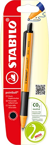 Druck-Kugelschreiber - STABILO pointball - Einzelstift - schwarz von STABILO
