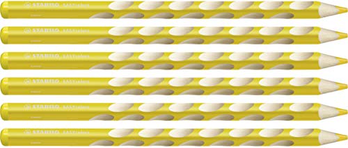 Ergonomischer Buntstift für Linkshänder - STABILO EASYcolors - 6er Pack - gelb von STABILO