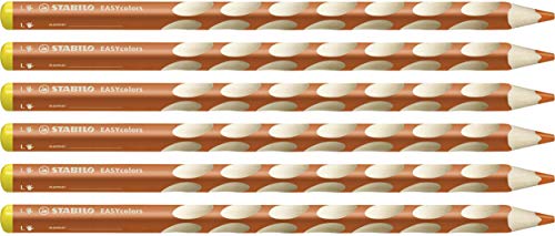 Ergonomischer Buntstift für Linkshänder - STABILO EASYcolors - 6er Pack - orange von STABILO