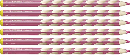 Ergonomischer Buntstift für Linkshänder - STABILO EASYcolors - 6er Pack - rosa von STABILO