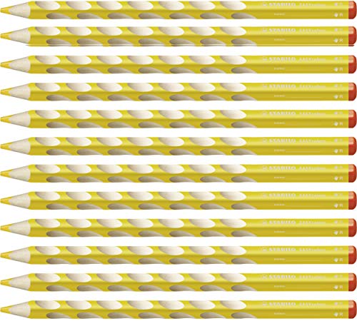 Ergonomischer Buntstift für Rechtshänder - STABILO EASYcolors - 12er Pack - gelb von STABILO