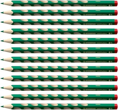STABILO - Ergonomischer Buntstift für Rechtshänder - EASYcolors - 12er Pack - grün von STABILO