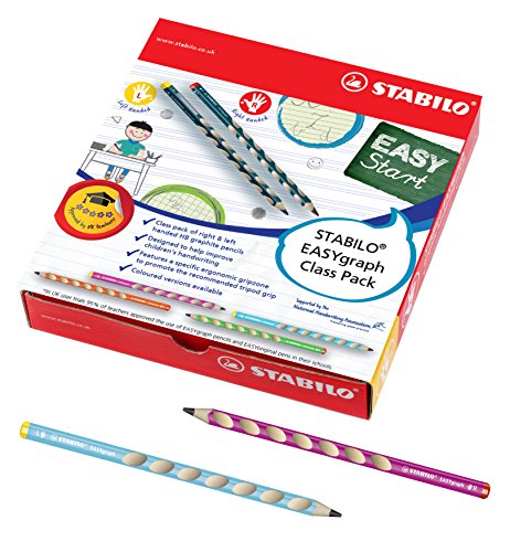 Ergonomischer Dreikant-Bleistift für Links- und Rechtshänder - STABILO EASYgraph in 8 Farben - 48er Pack - Härtegrad HB von STABILO