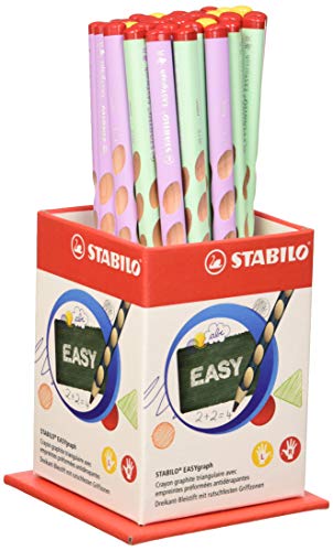 Ergonomischer Dreikant-Bleistift für Links- und Rechtshänder - STABILO EASYgraph in Pastellfarben - 36er Display - Härtegrad HB von STABILO