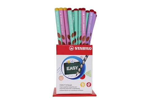 STABILO - Ergonomischer Dreikant-Bleistift für Links- und Rechtshänder - EASYgraph in Pastellfarben - 36er Display - Härtegrad HB von STABILO
