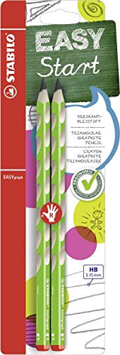 Ergonomischer Dreikant-Bleistift für Rechtshänder - STABILO EASYgraph in grün - Härtegrad HB - 3 x 2er Pack von STABILO