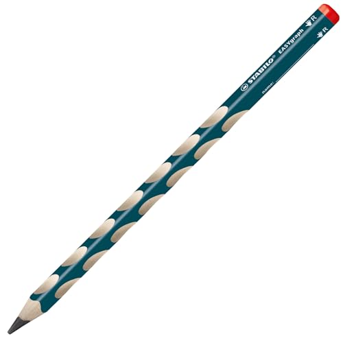 Ergonomischer Dreikant-Bleistift für Rechtshänder - STABILO EASYgraph in petrol - Einzelstift - Härtegrad 2B von STABILO
