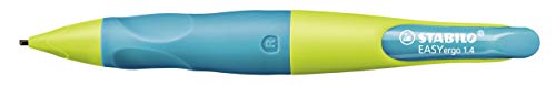 Ergonomischer Druck-Bleistift für Rechtshänder - STABILO EASYergo 1.4 in neonlimonengrün/aquamarin - inkl. 3 dünner Minen - Härtegrad HB von STABILO