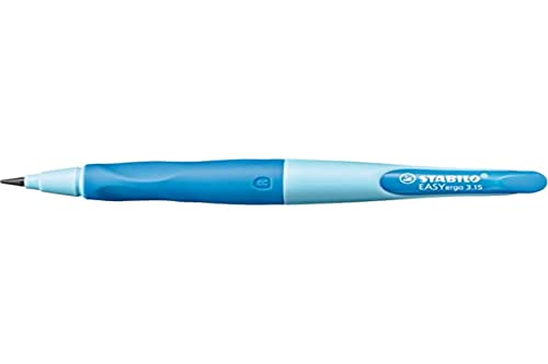 STABILO - Ergonomischer Druck-Bleistift für Rechtshänder - EASYergo 3.15 in hellblau/dunkelblau - Einzelstift - inklusive 1 dicken Mine - Härtegrad HB von STABILO
