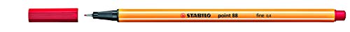 Feinschreiber STABILO point 88®, Strichstärke 0,4mm, rot, 3 Stück von STABILO