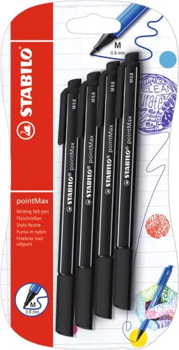 Filzschreiber - STABILO pointMax - 4er Pack - schwarz von STABILO