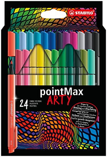 Filzschreiber - STABILO pointMax - ARTY - 24er Pack - mit 24 verschiedenen Farben von STABILO