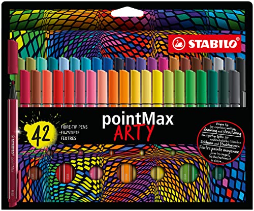 Filzschreiber - STABILO pointMax - ARTY - 42er Pack - mit 42 verschiedenen Farben von STABILO