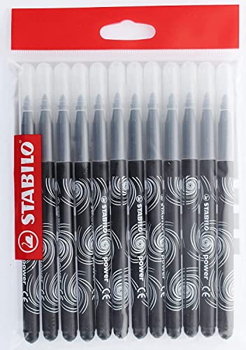 Filzstift - STABILO power - 12er Pack - schwarz von STABILO