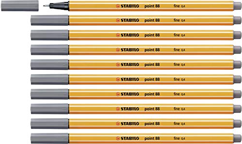 Fineliner - STABILO point 88 - 10er Pack - dunkelgrau von STABILO