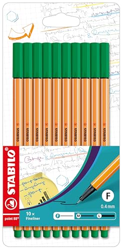Fineliner - STABILO point 88 - 10er Pack - grün von STABILO