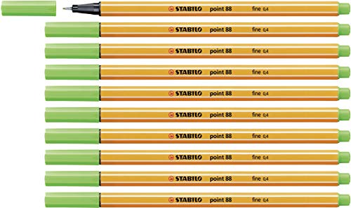 Fineliner - STABILO point 88 - 10er Pack - hellgrün von STABILO