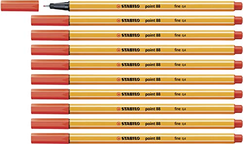 Fineliner - STABILO point 88 - 10er Pack - hellrot von STABILO